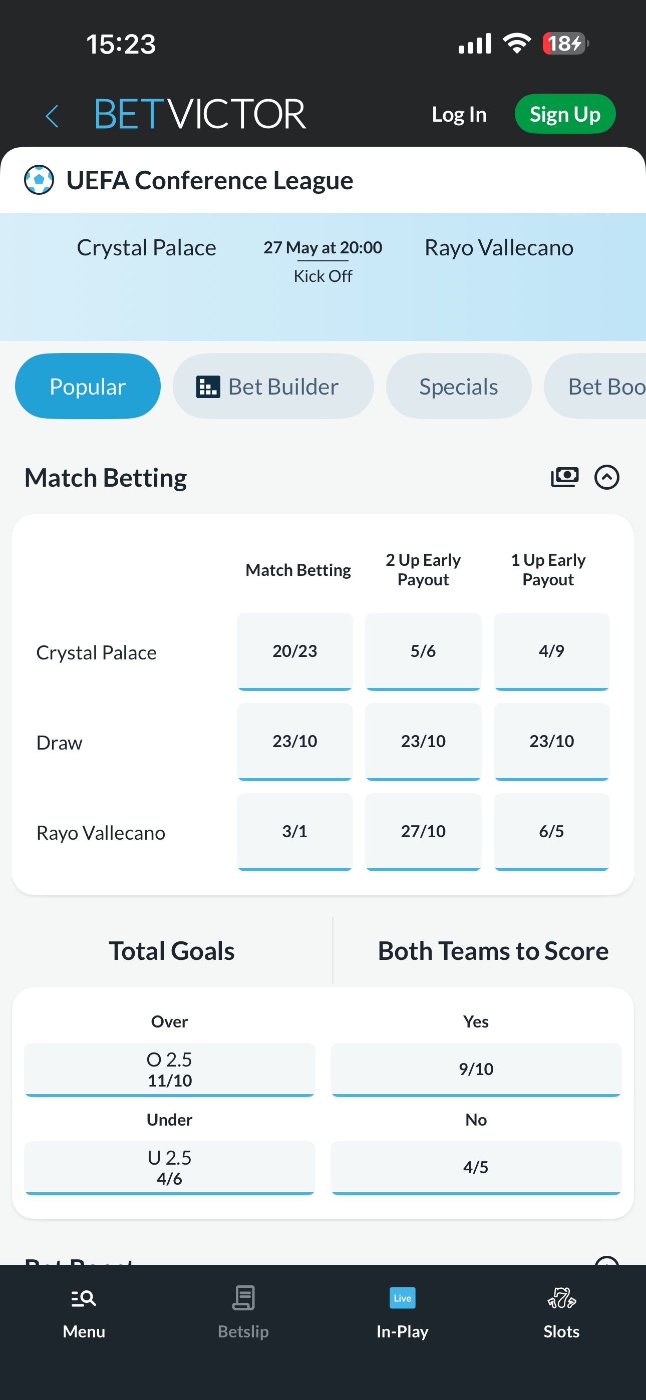BetVictor Early Payout