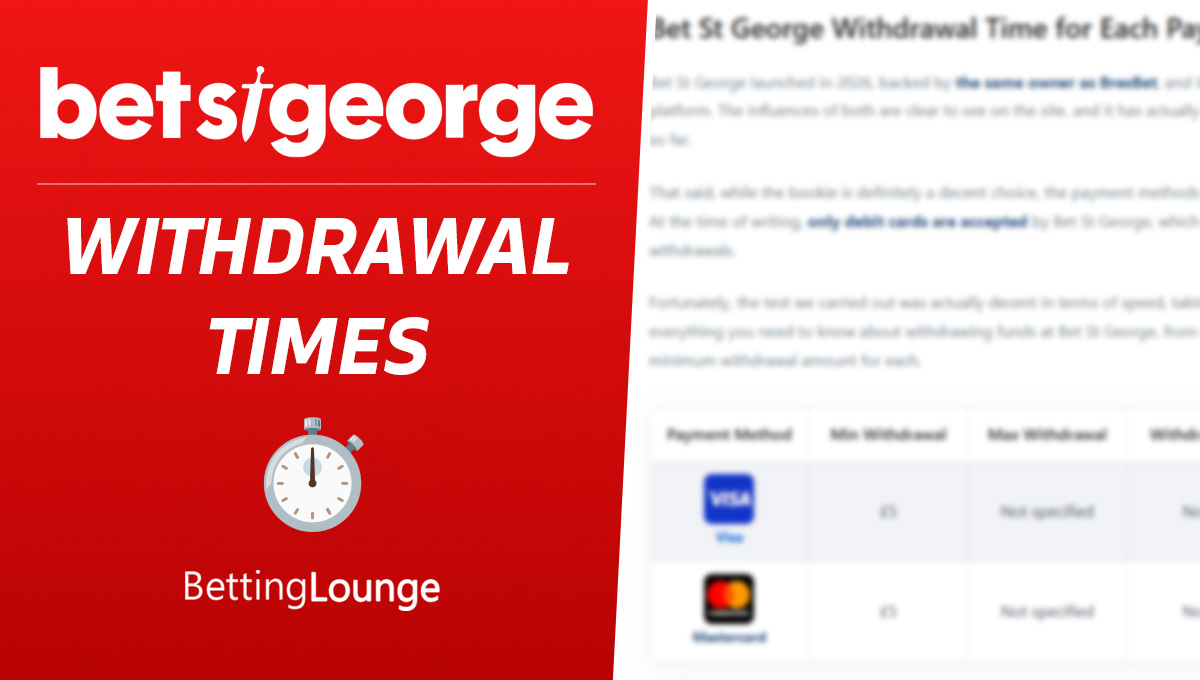 Bet St George withdrawal times