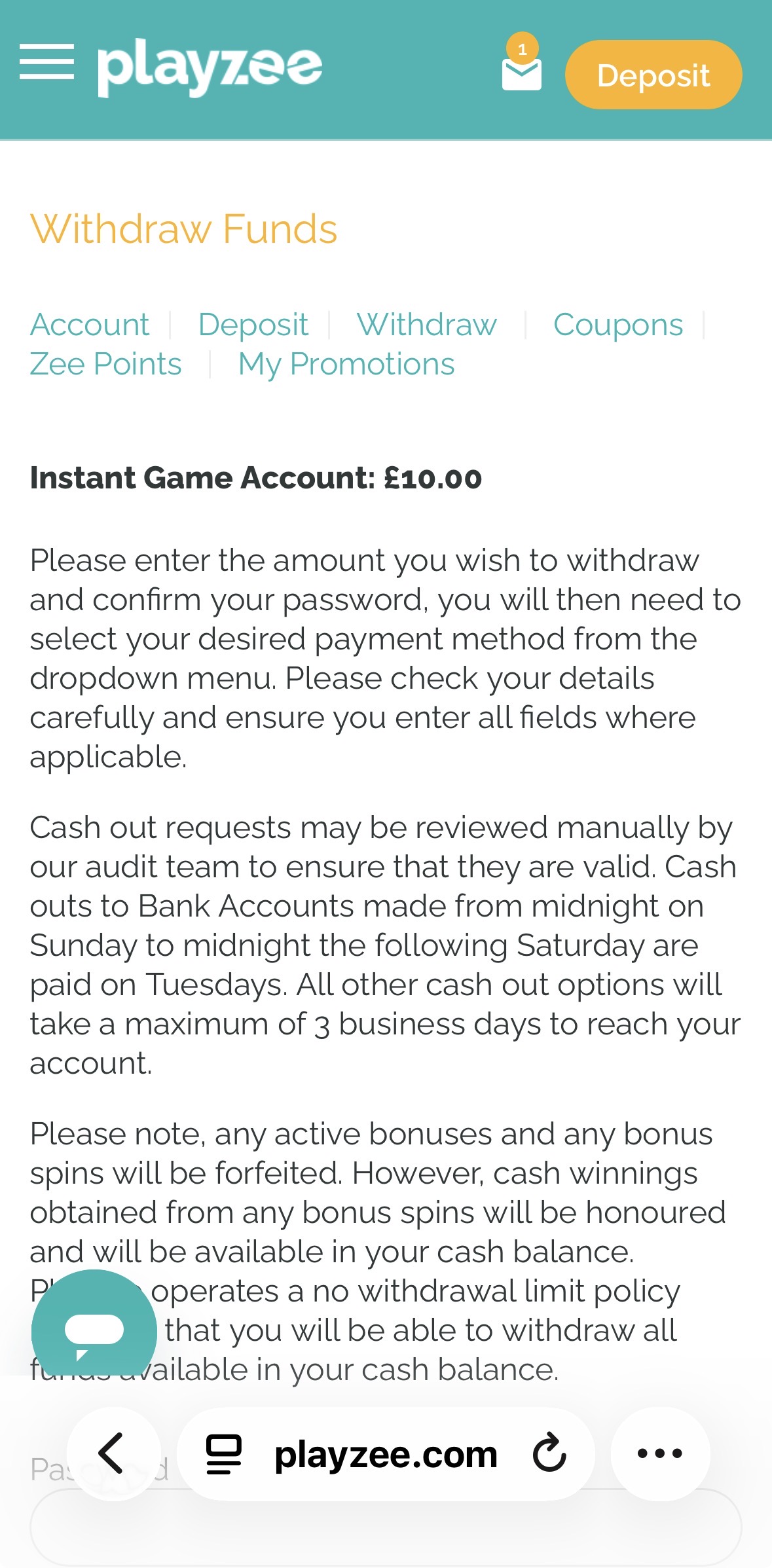 Playzee Withdrawal 3