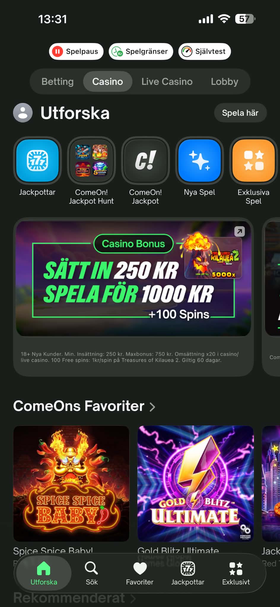 Casino - ComeOn