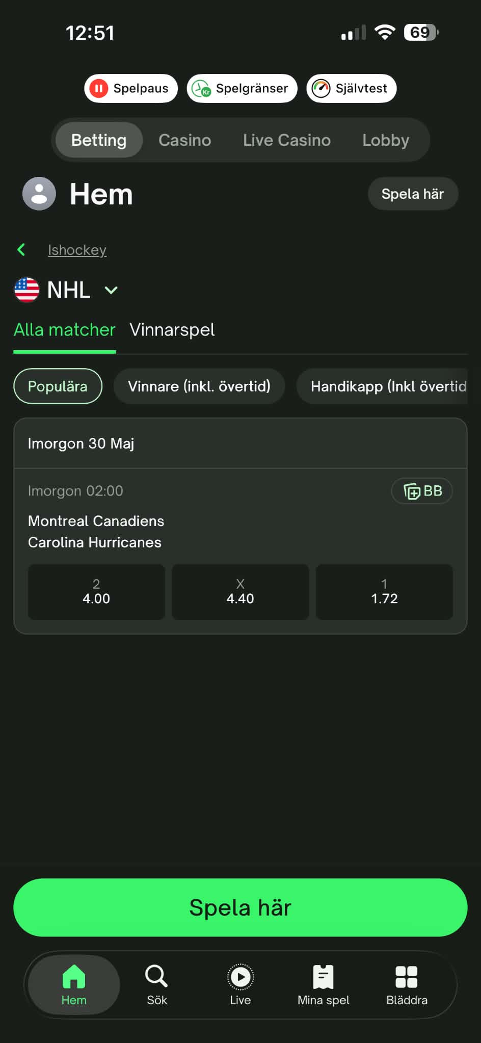 Hockeyutbud - ComeOn