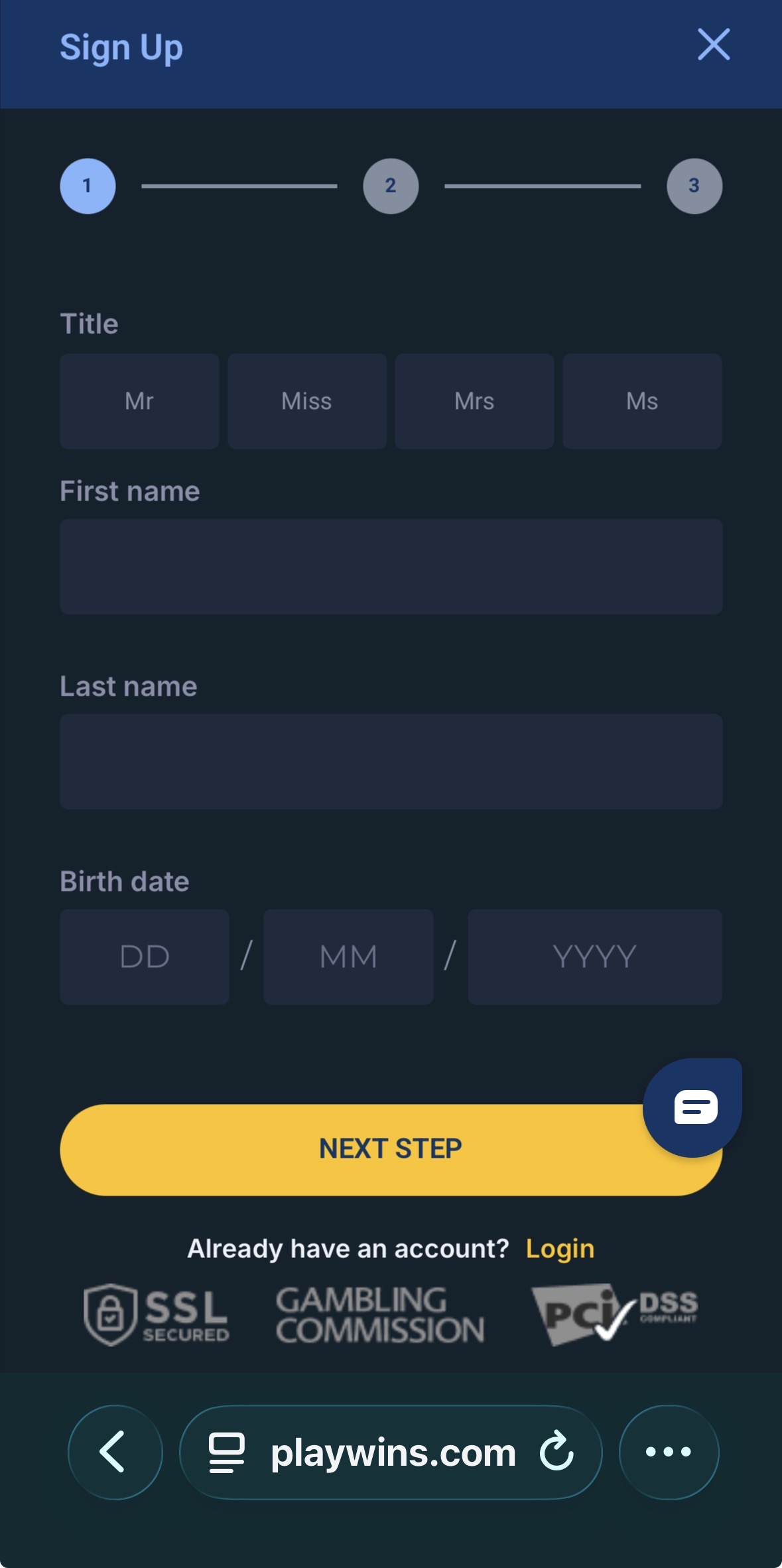 PlayWins Registration 2