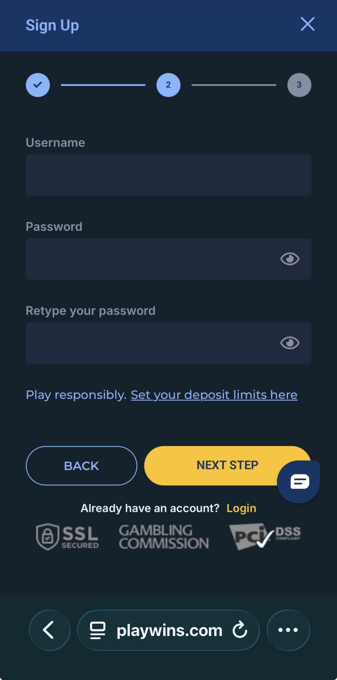 PlayWins Registration 2