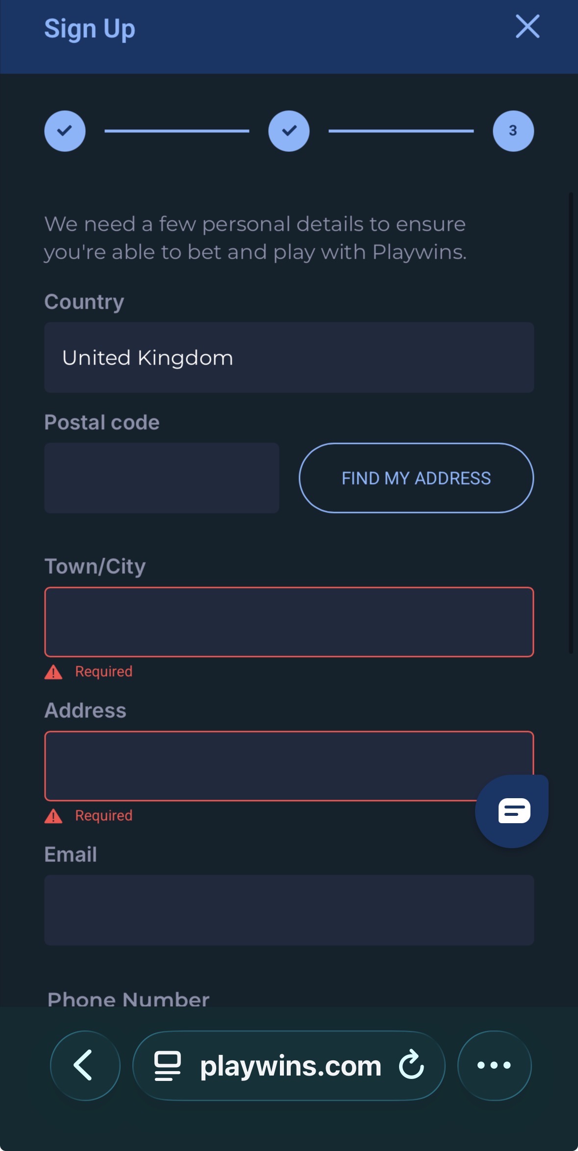 PlayWins Registration 4