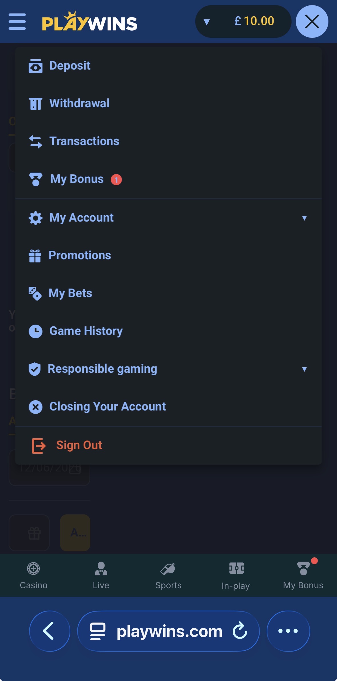 PlayWins Withdraw 2