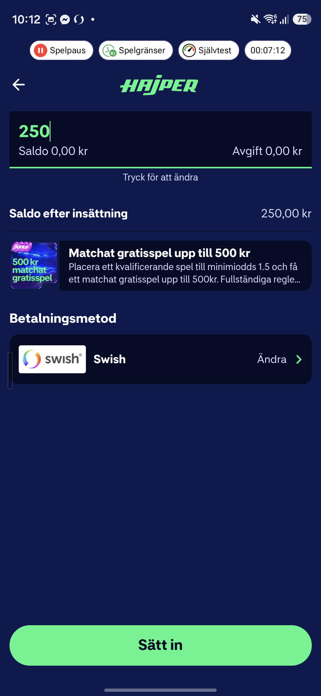 Hajper insättning 2