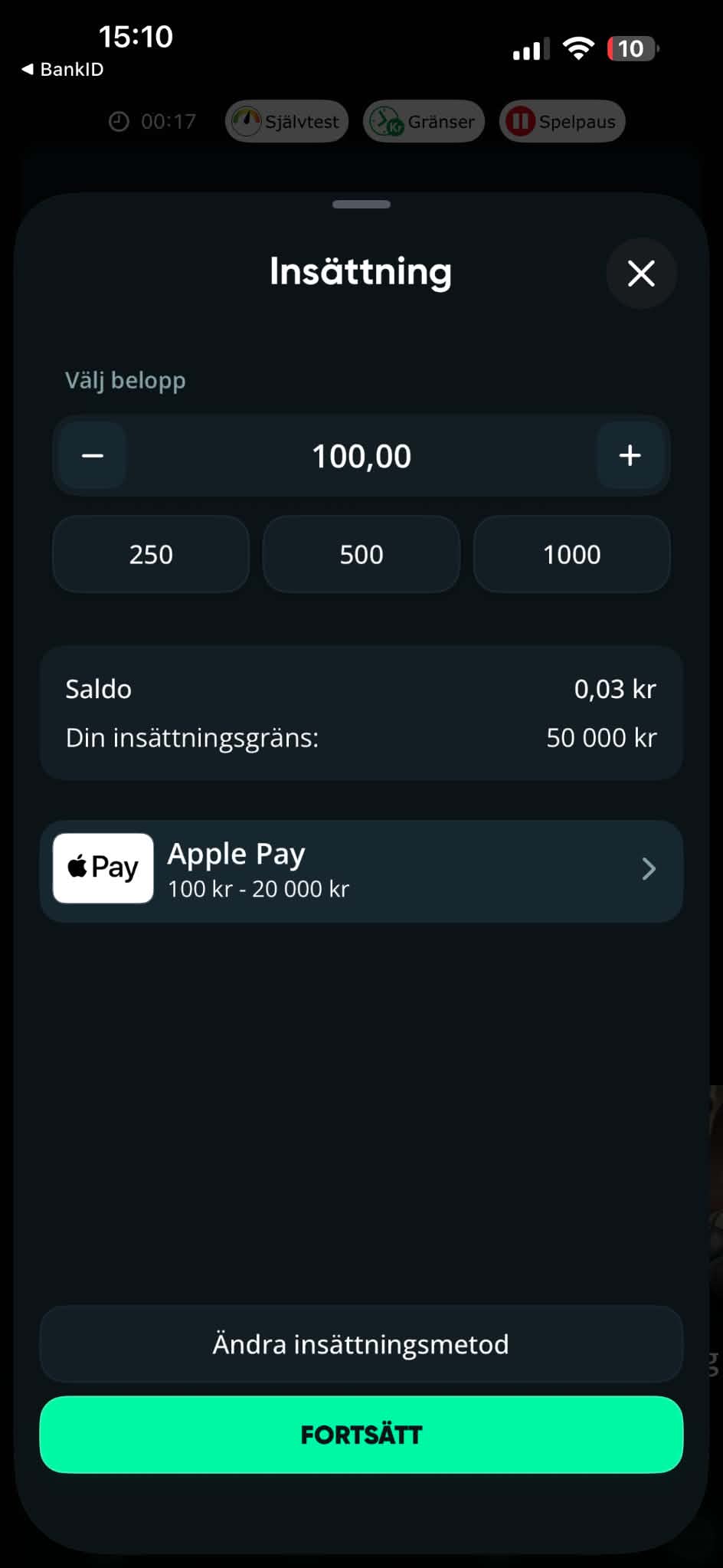 Apple Pay - Spelbolag med Apple Pay