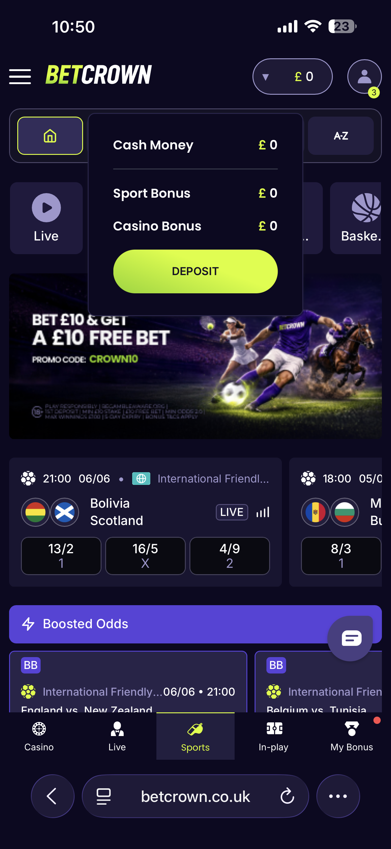 BetCrown Deposit 1