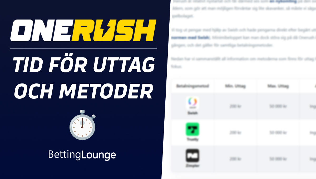 Onerush uttagstid