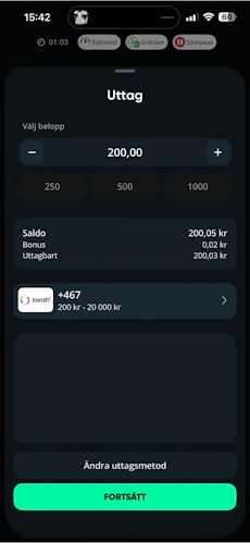 Uttag - SpeedyBet