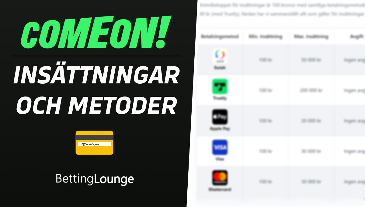 ComeOn insättningar
