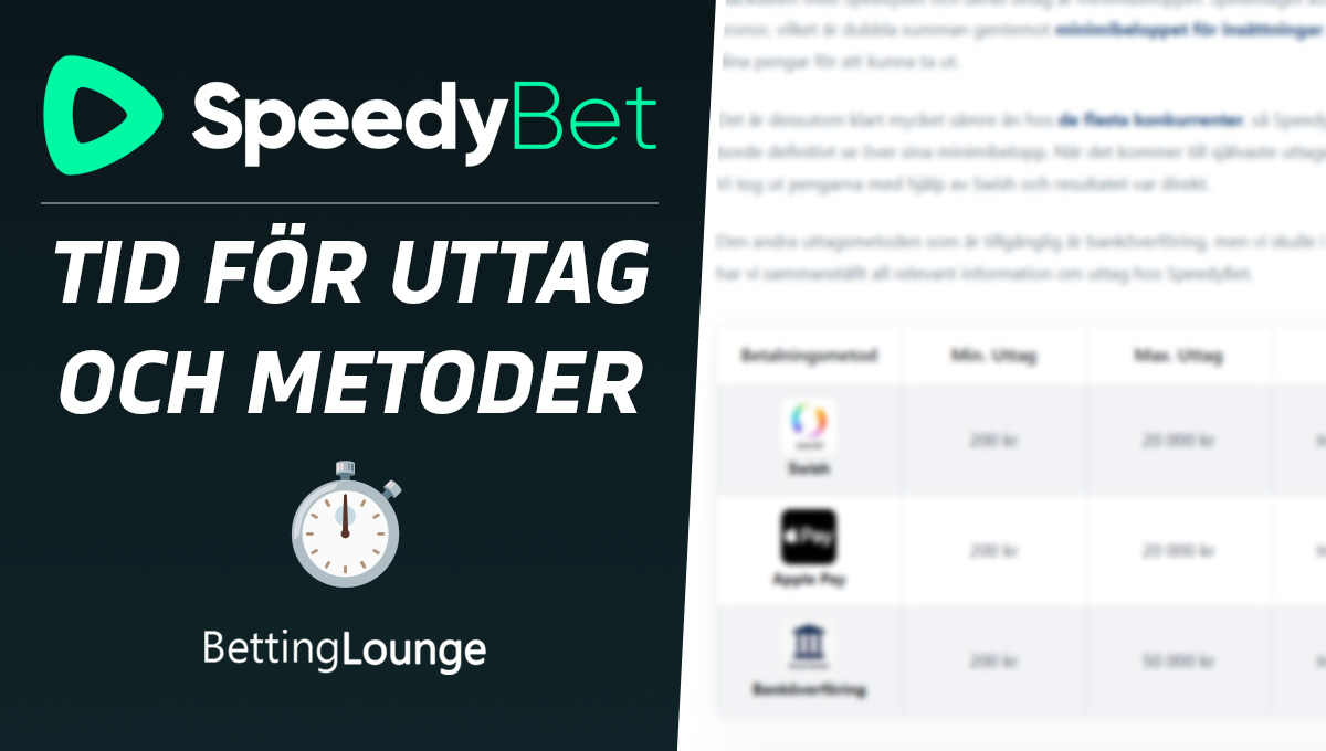 SpeedyBet uttagstid