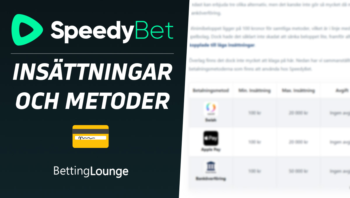 SpeedyBet insättningar