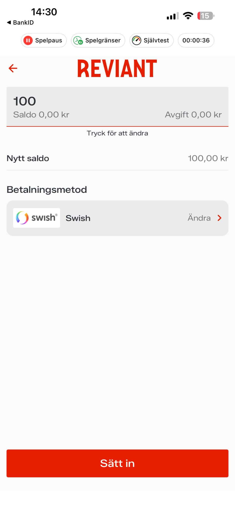 Insättning - Reviant