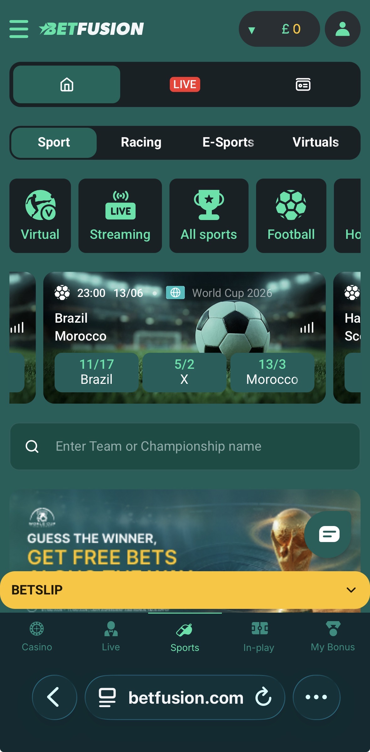 BetFusion Sportsbook 1
