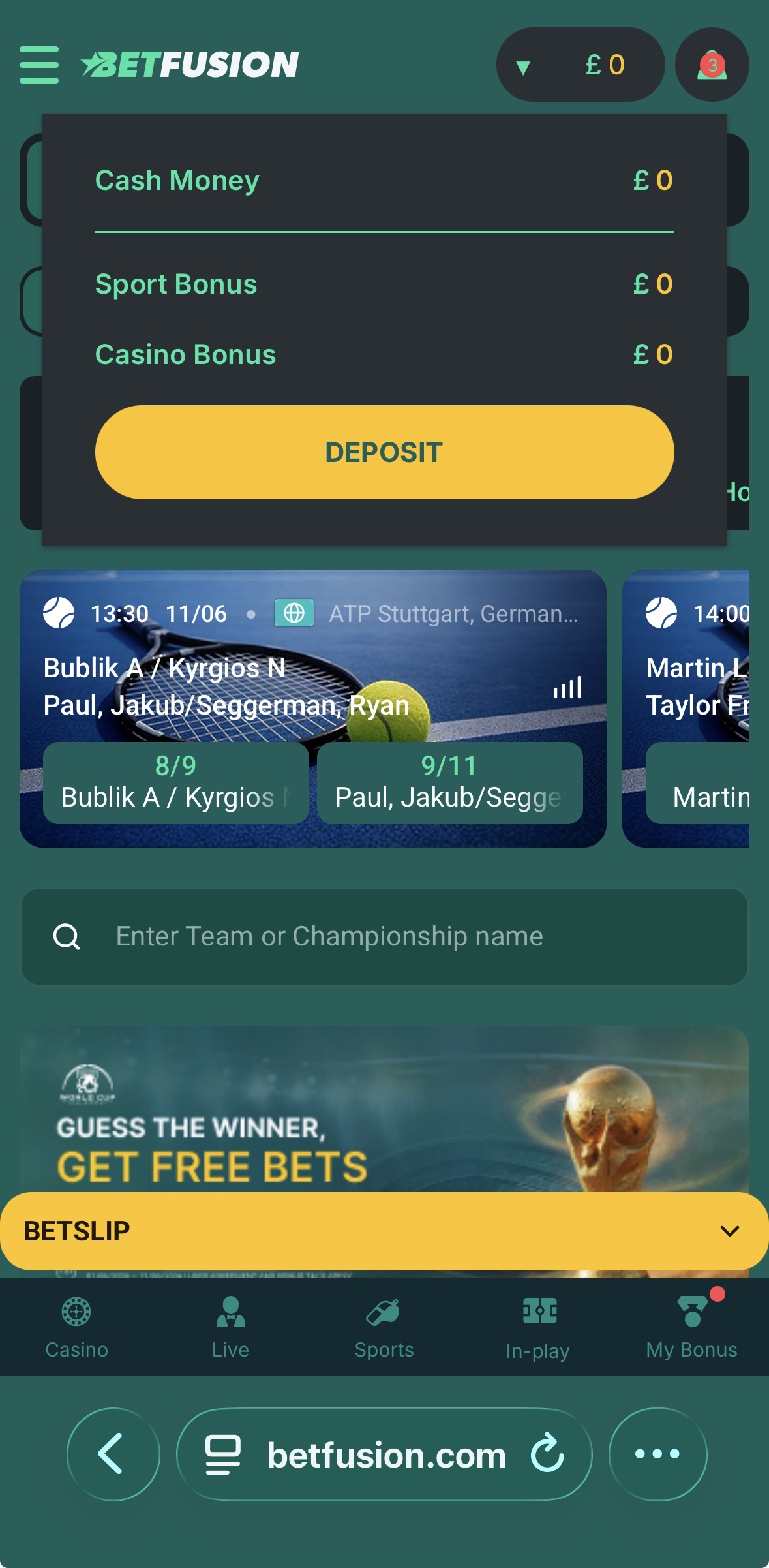 BetFusion Deposit 1