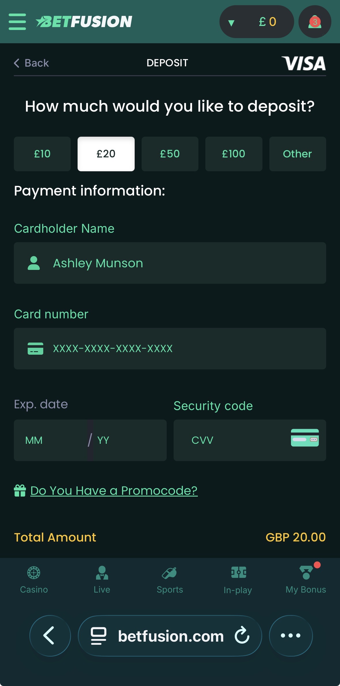 BetFusion Deposit 3