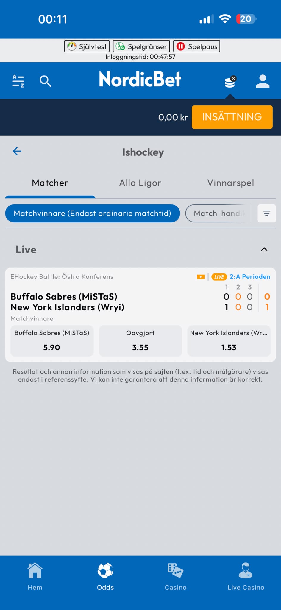 Hockeyutbud - NordicBet