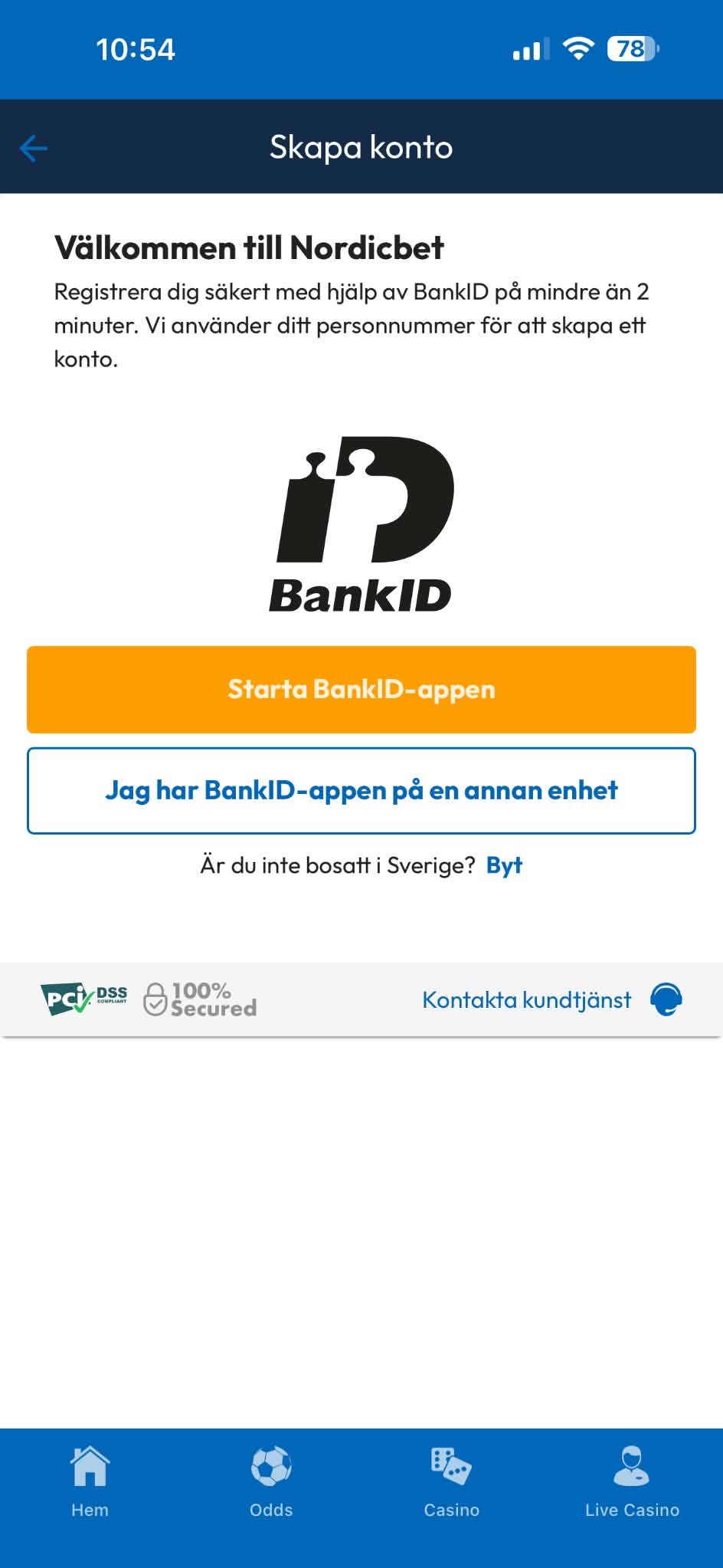 Registrering - NordicBet