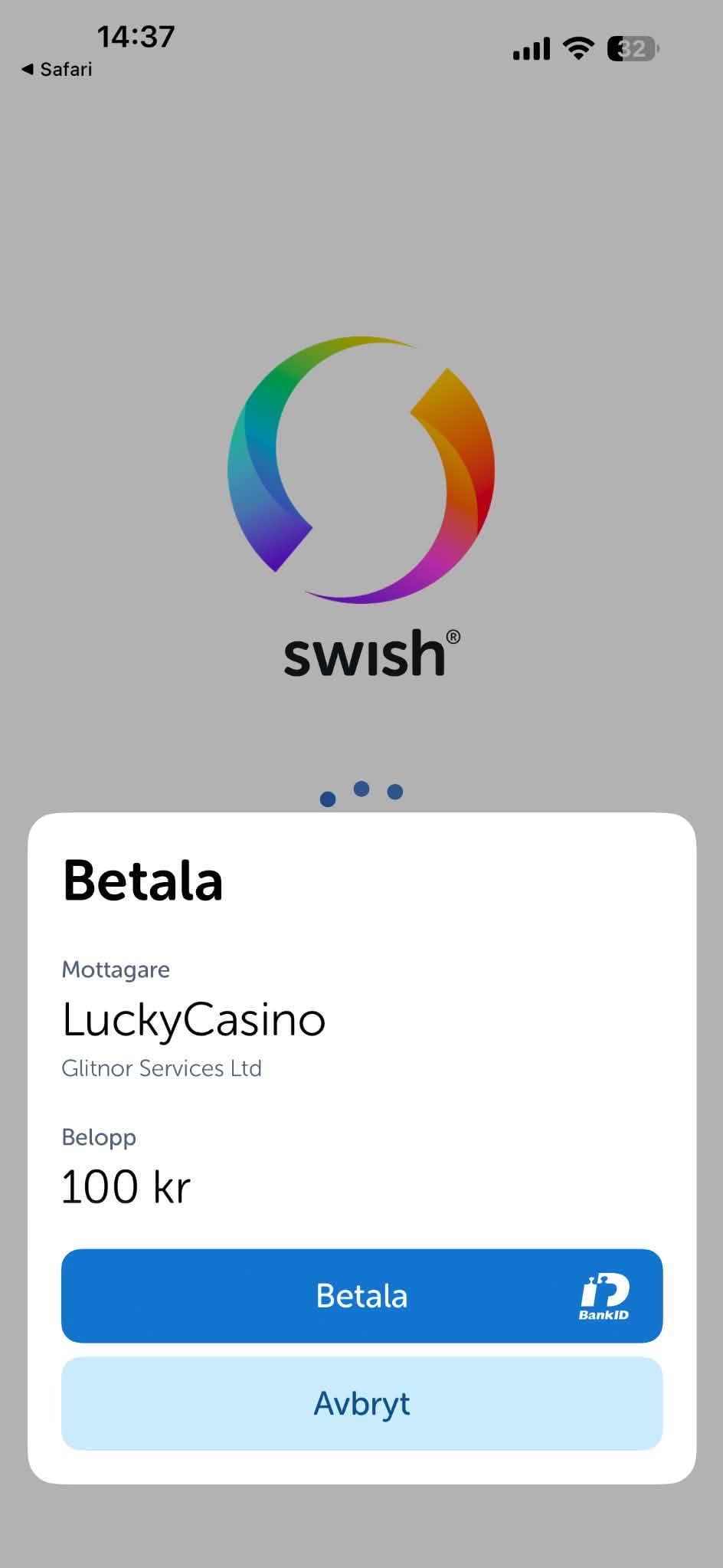 Insättning - Lucky Casino