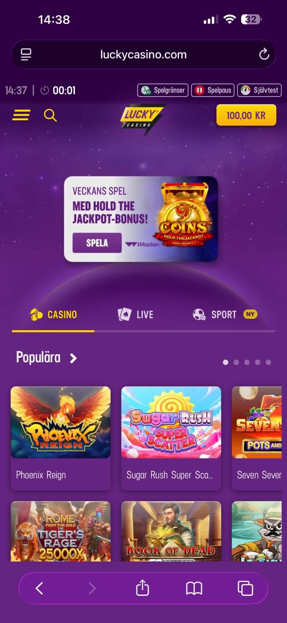 Lucky Casino - Uttag