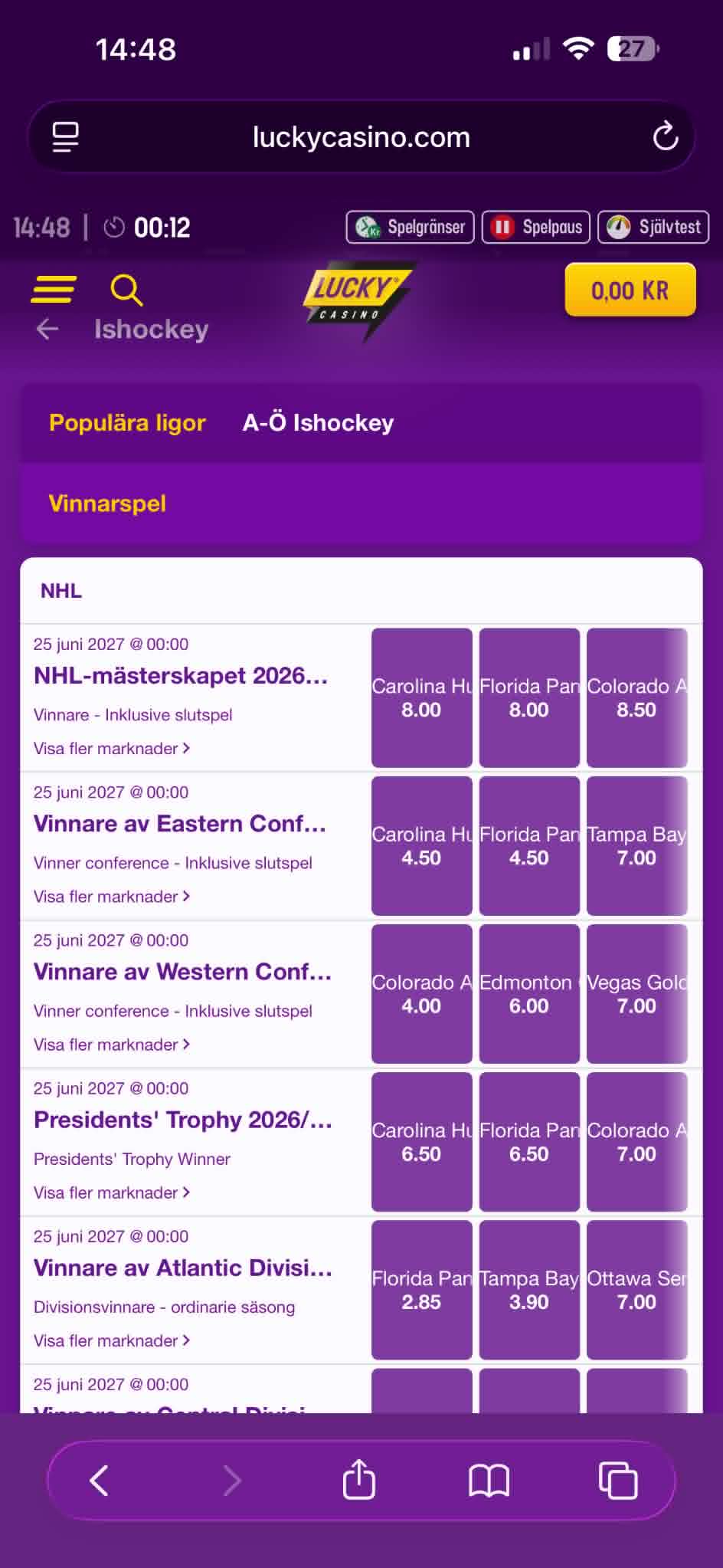 Hockeyutbud - Lucky Casino