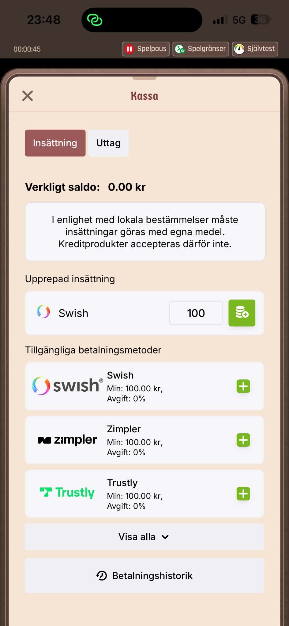 Insättning - Lodur