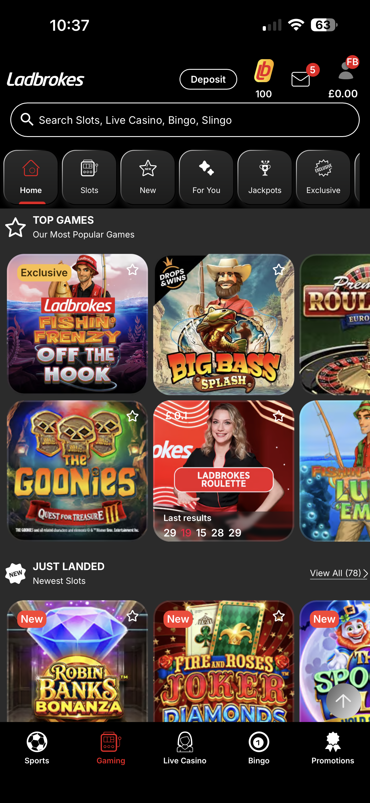 LadBrokes Casino Free Spins