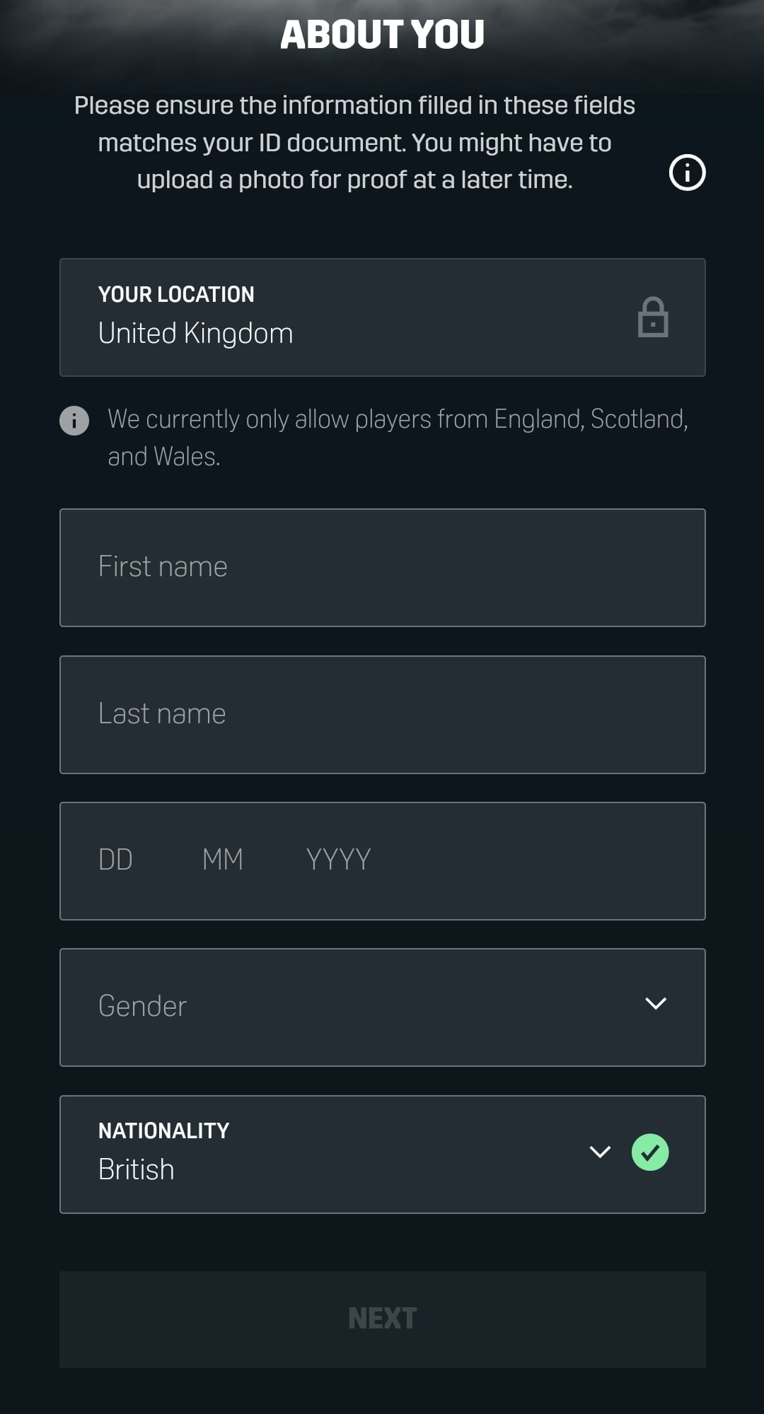 DAZN Bet Registration 1