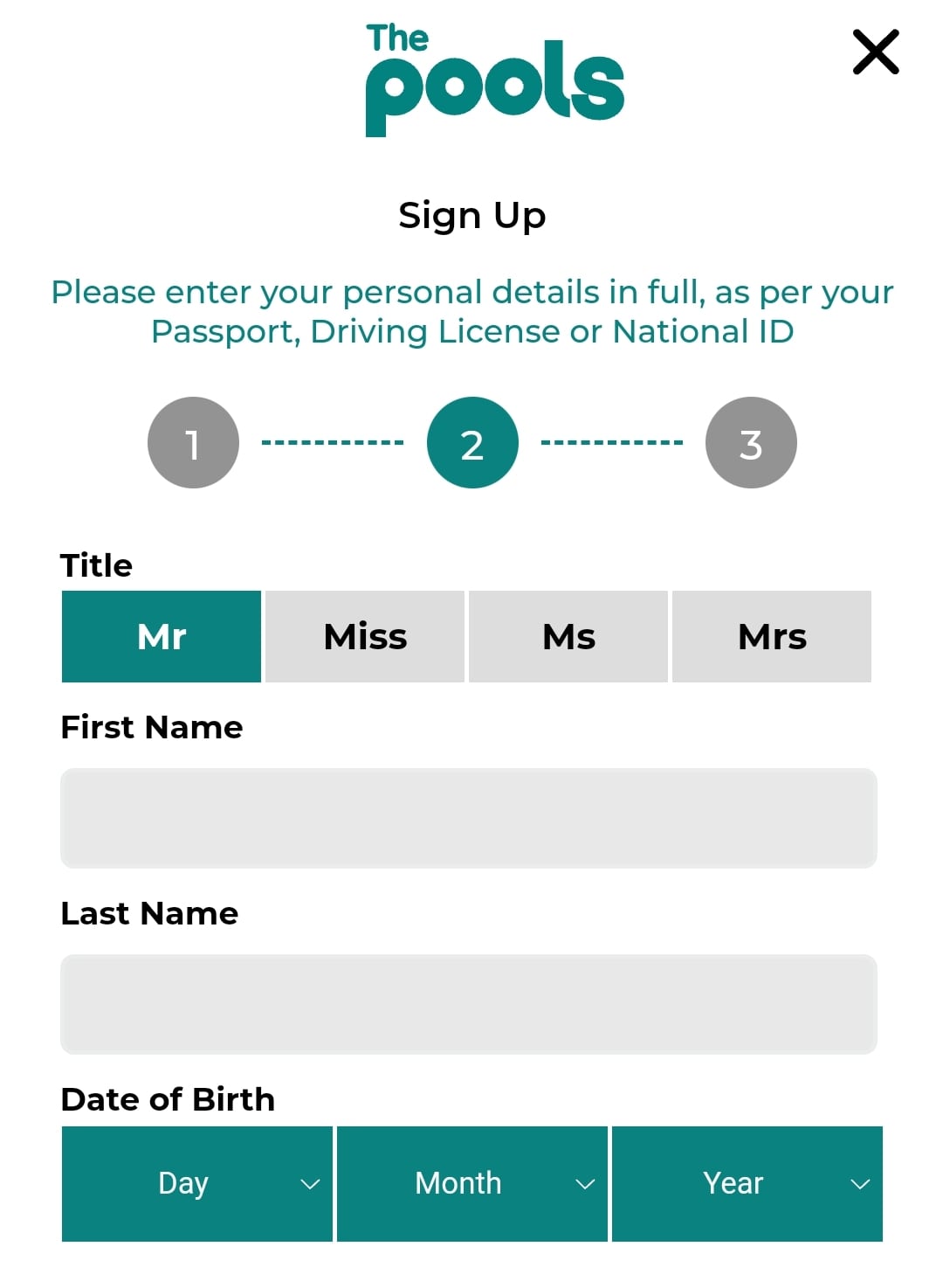 The Pools Registration 2