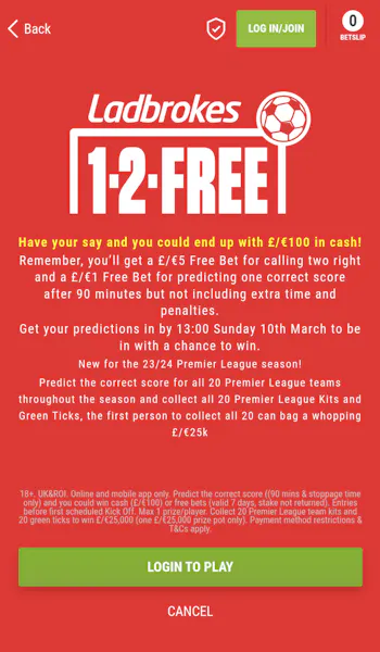 Ladbrokes 1-2-FREE