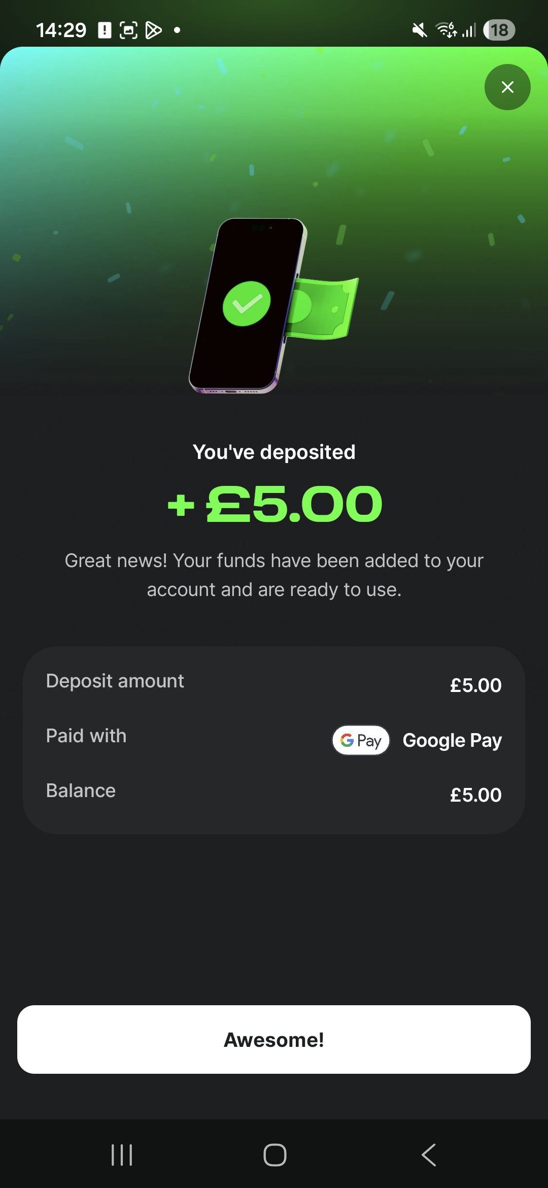 Midnite Deposit 3 Google