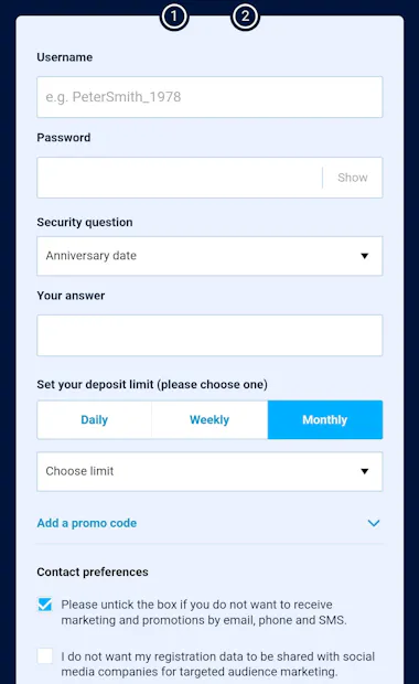 William Hill Registration 2