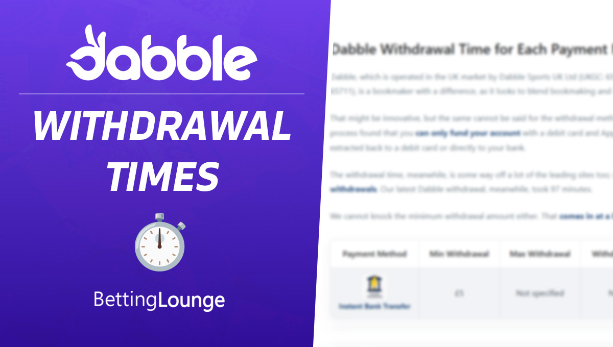 Dabble withdrawal times