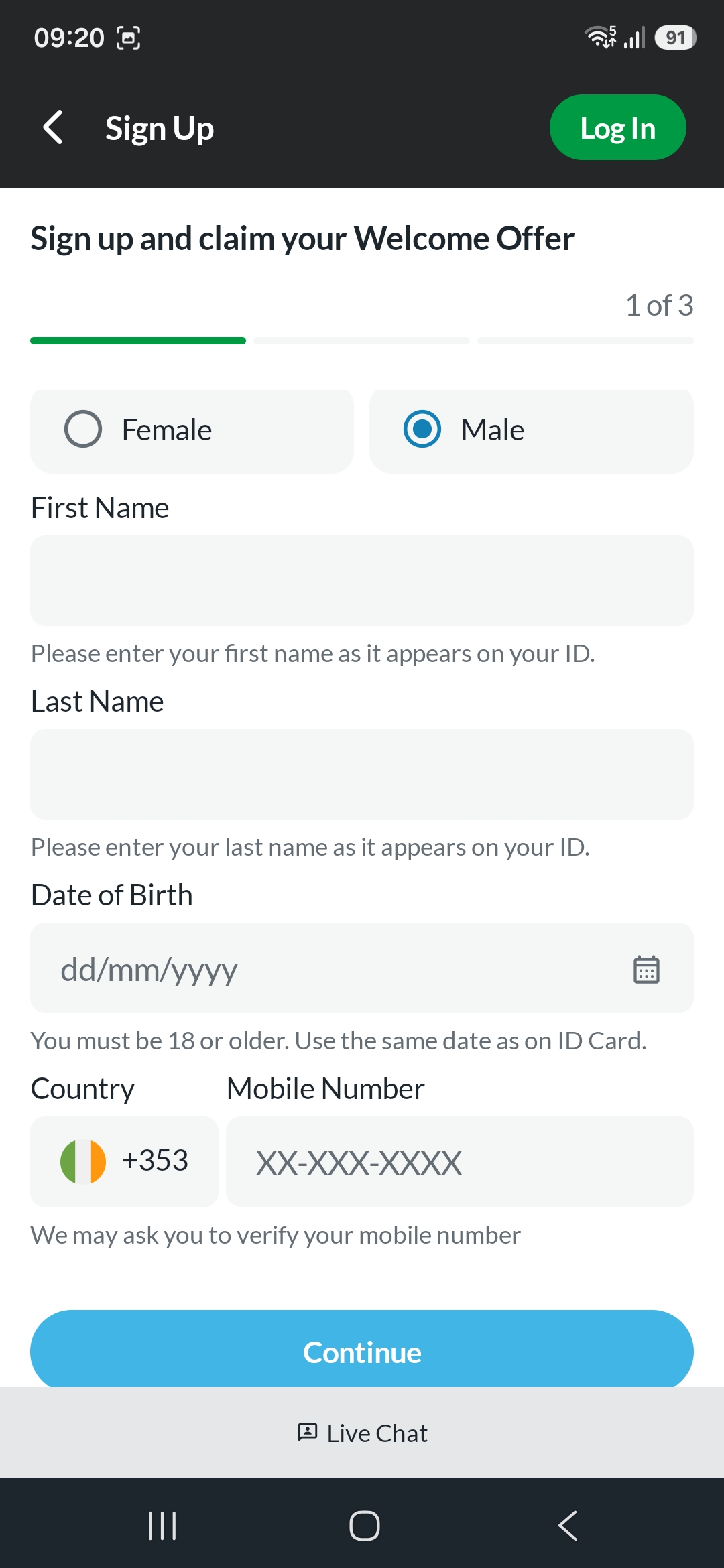 BetVictor Registration
