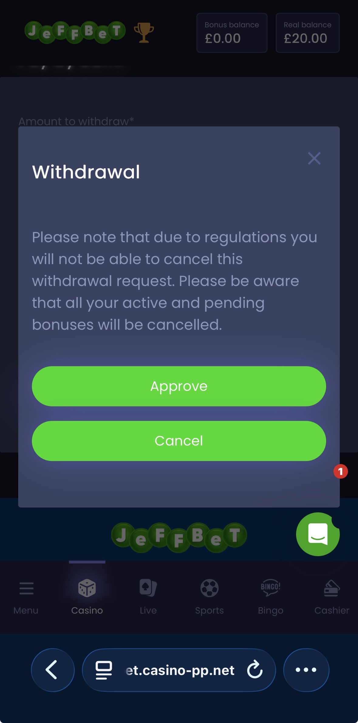 Jeffbet Withdrawal 5