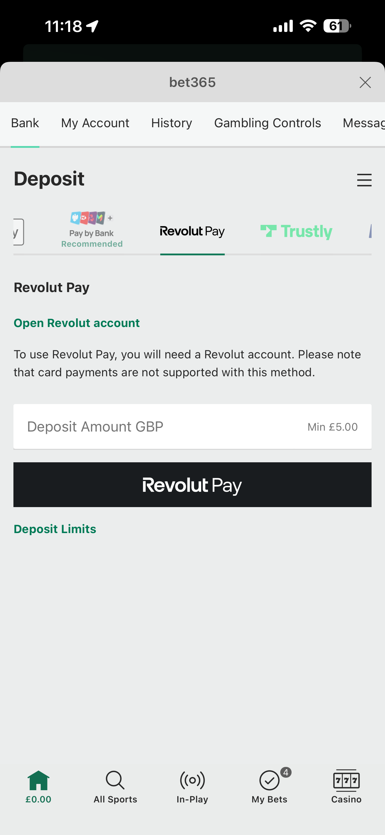 Bet365 Revolut Pay