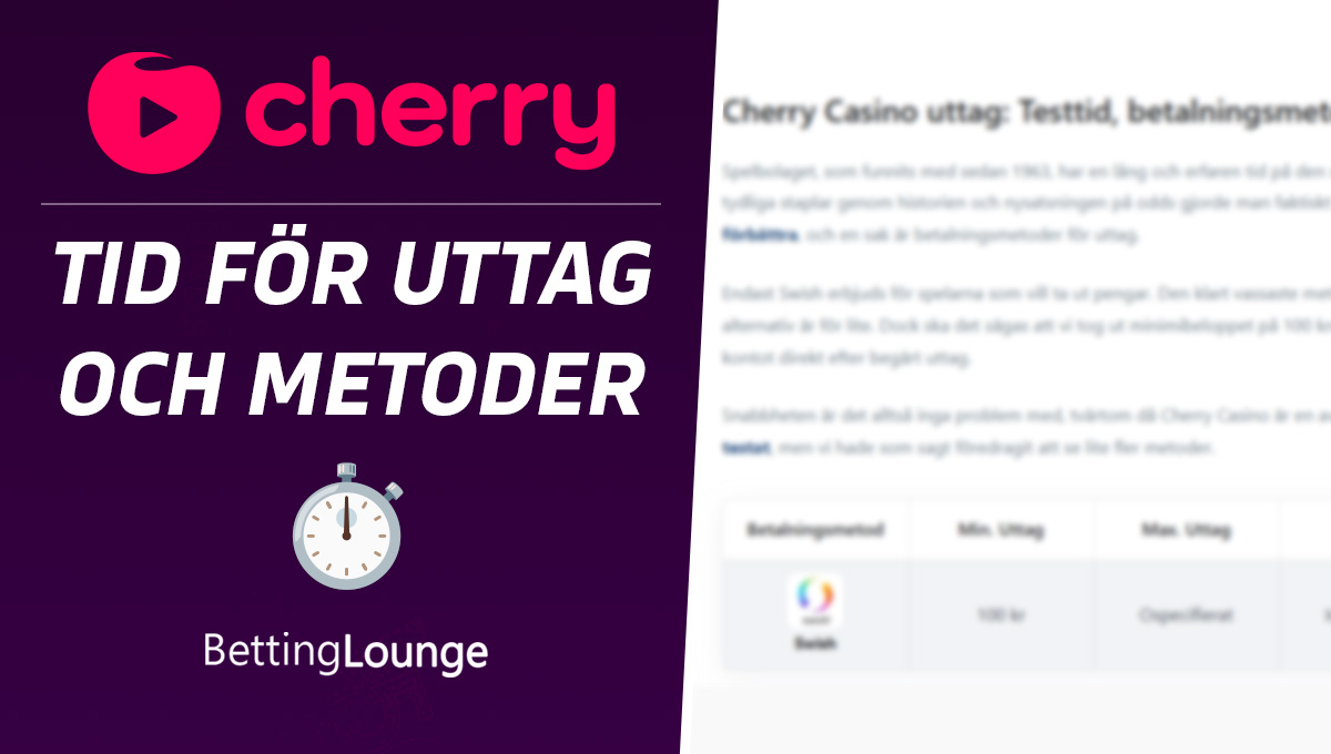 Cherry Casino uttag
