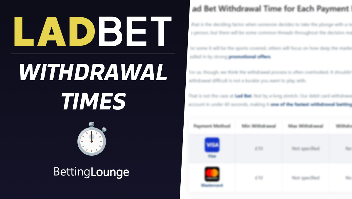 LadBet withdrawal times