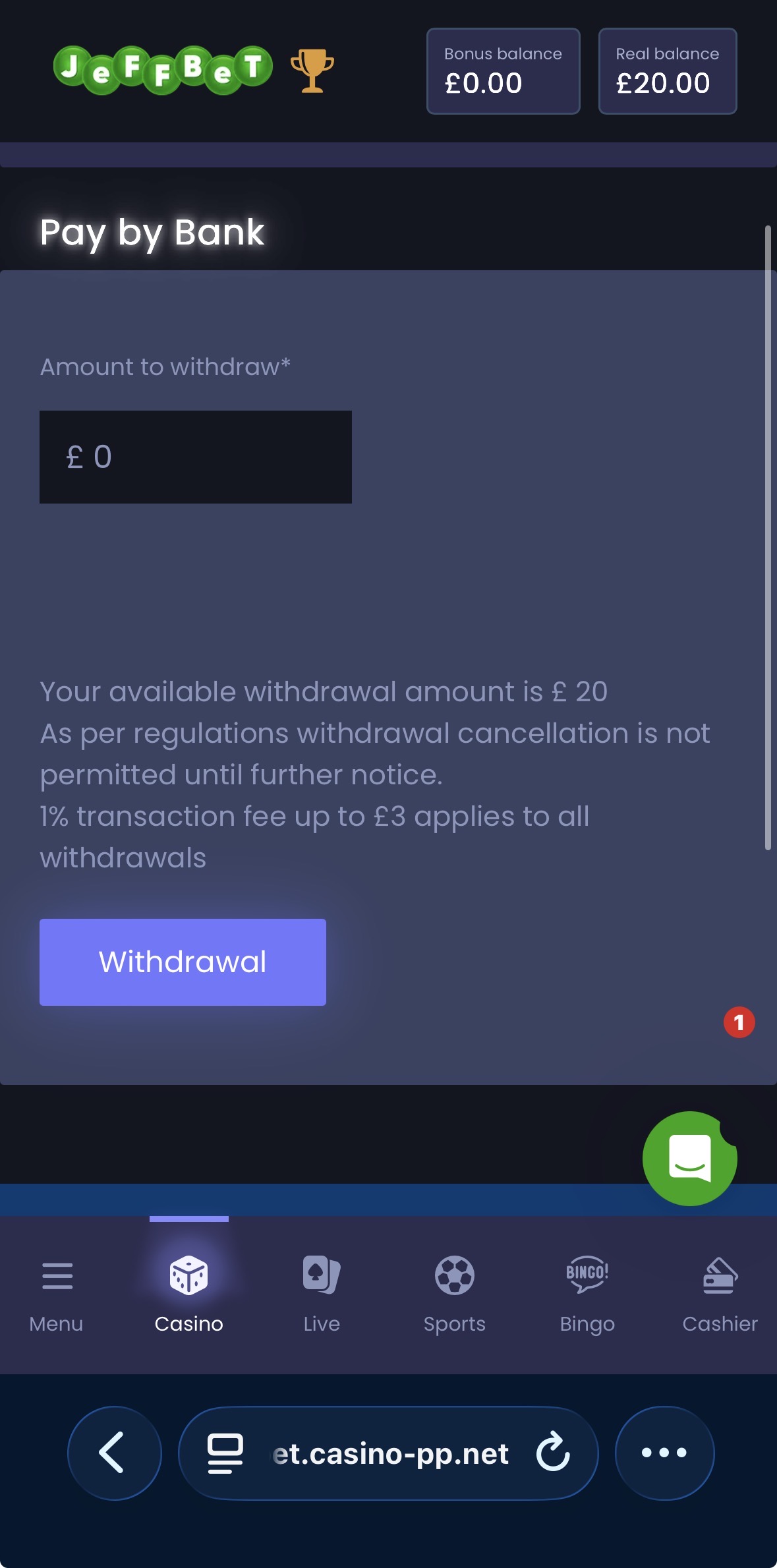 Jeffbet Withdrawal 4