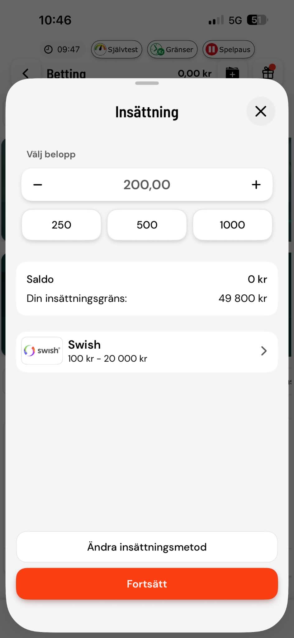 Insättning - PAF