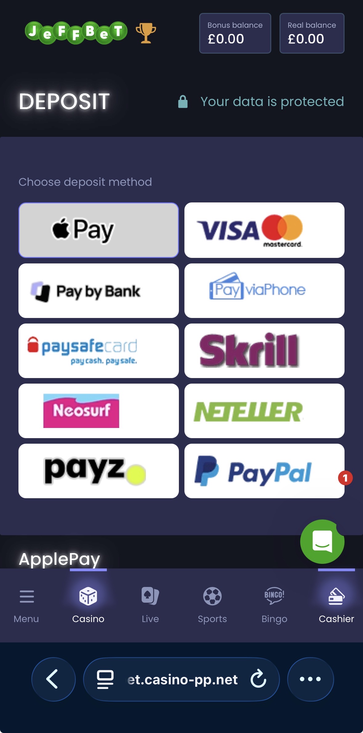 Jeffbet Deposit 2