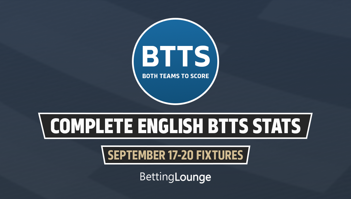 September 17-20: Premier League and EFL Complete BTTS Stats