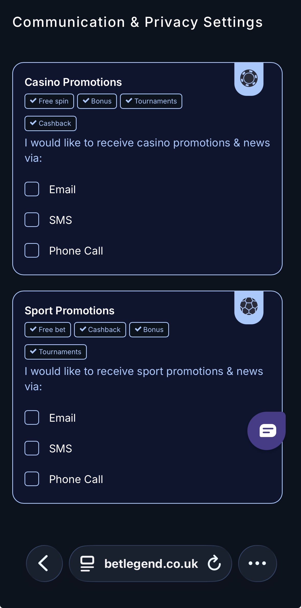 BetLegend Sign Up 5