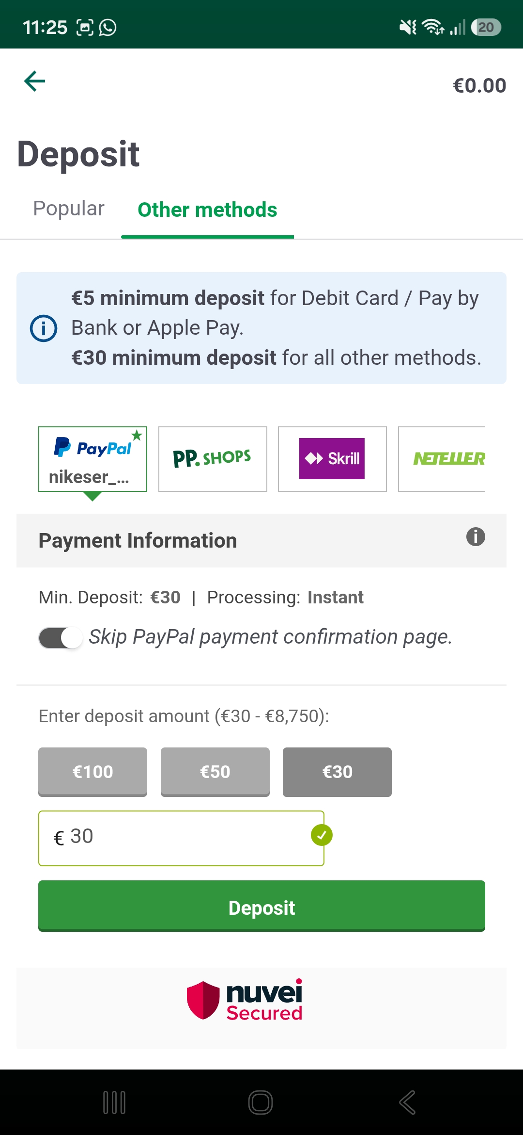 Paddy Power deposit 3