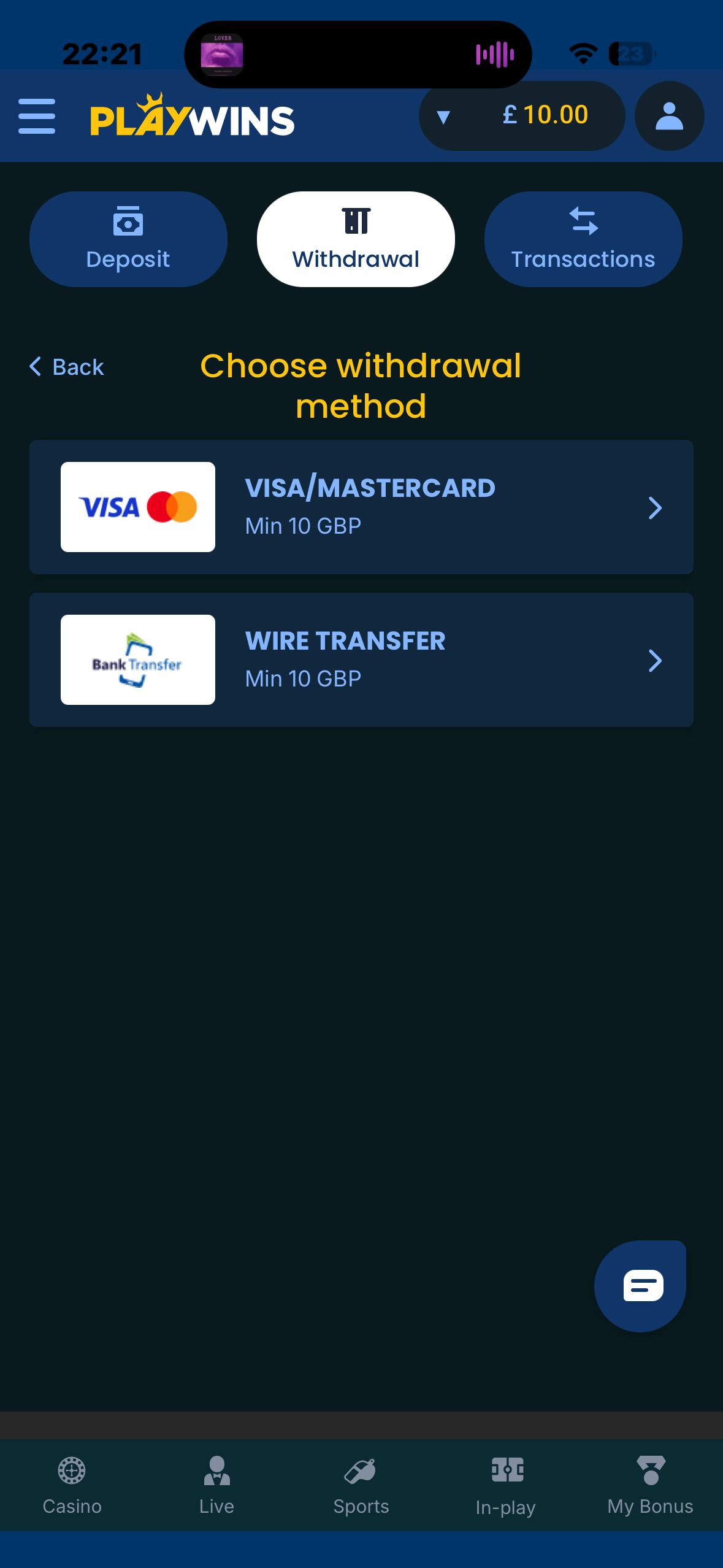 PlayWins App Withdraw 2