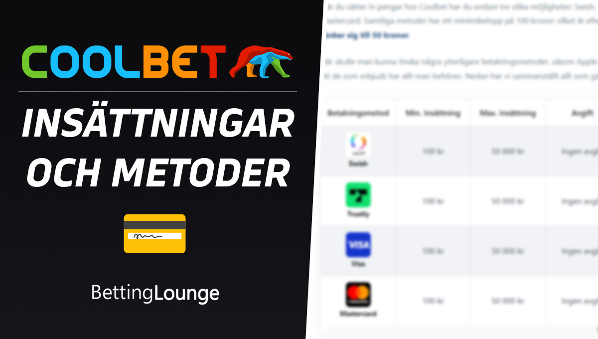 Coolbet insättningar