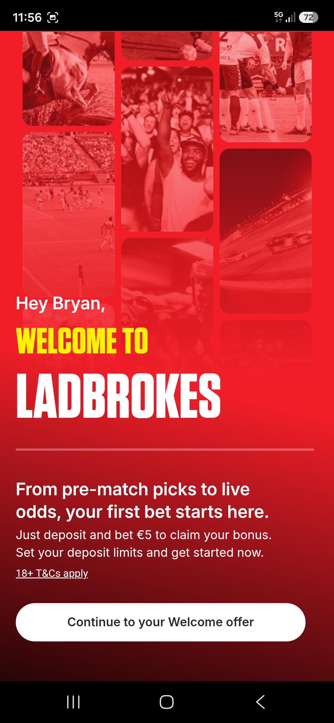 ladbrokes registration complete