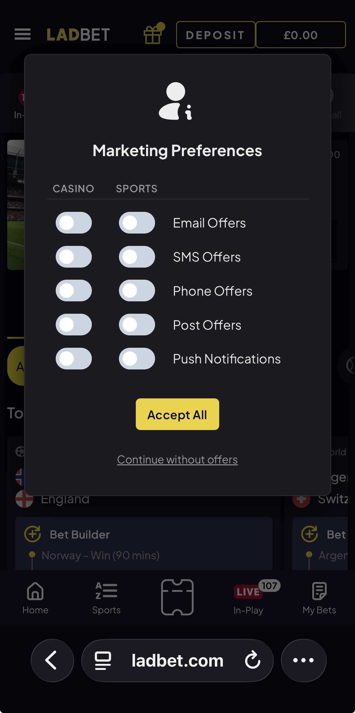 Lad Bet Registration 4