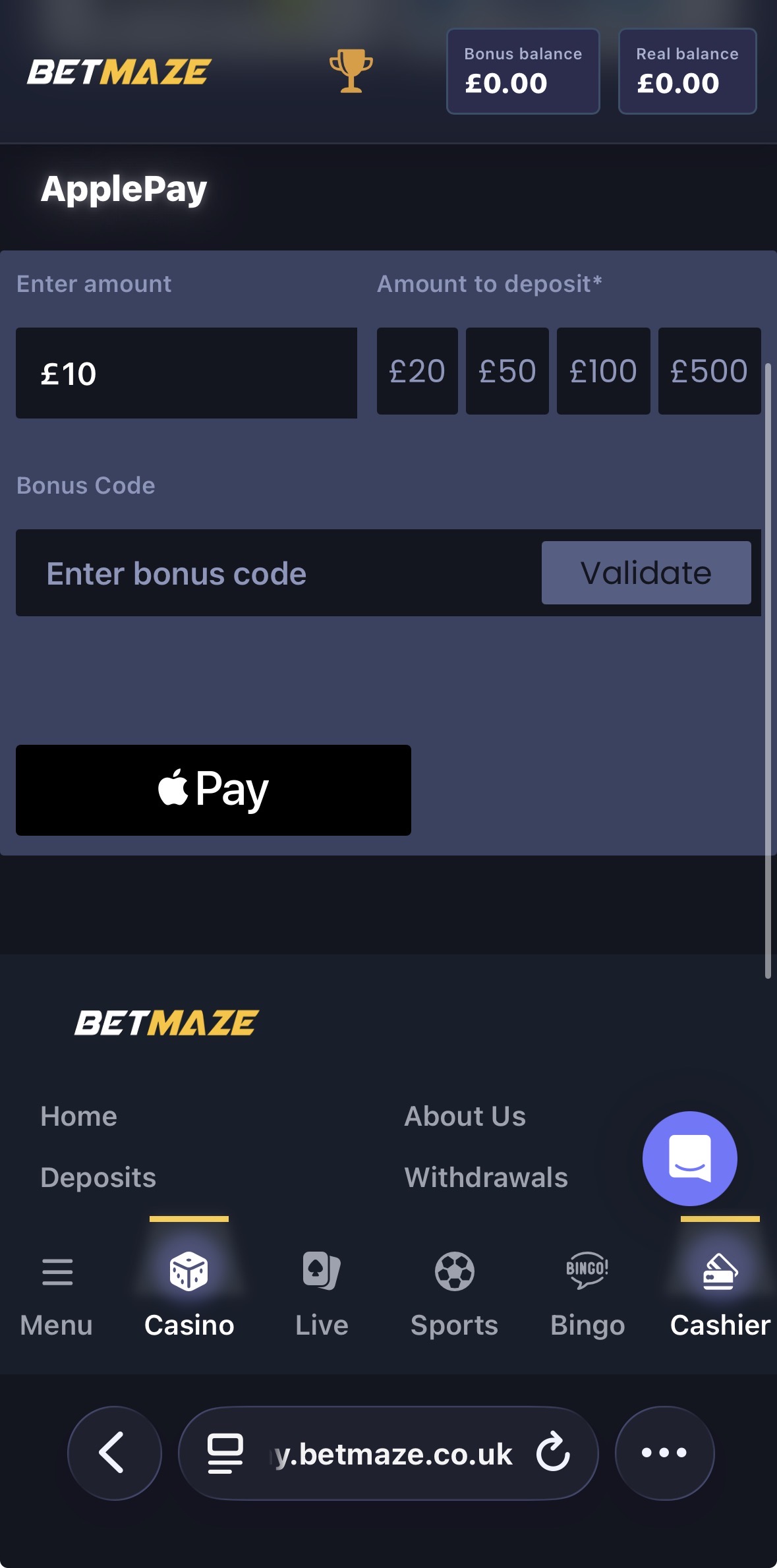 BetMaze Deposit 3